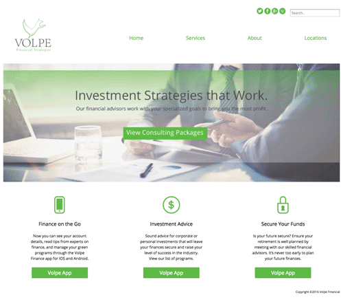Volpe Website Design, by Ann Alexander Studios